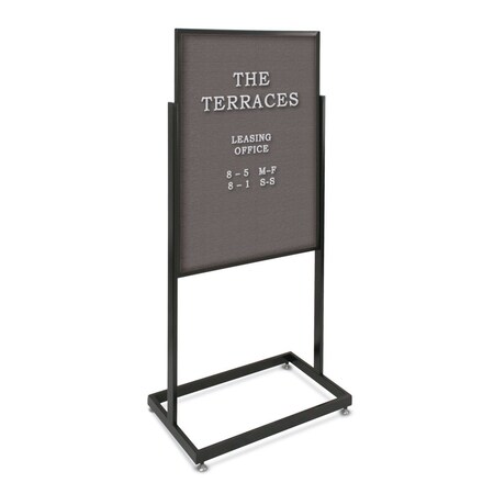 United Visual Products Sliding Door Indoor Enclosed Corkboard, 4 UV9025ACSH-BLACK-BLACK